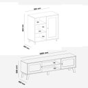 Ver imagem 7 de Conjunto Sala Rack P/ Tv até 75" com 2 Portas, Buffet Aparador 1 Porta Charlotte Pinho/off White - a