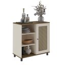 Ver imagem 4 de Conjunto Sala Rack P/ Tv até 75" com 2 Portas, Buffet Aparador 1 Porta Charlotte Pinho/off White - a