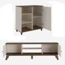 Ver imagem 6 de Conjunto Sala Rack P/ Tv até 75" com 2 Portas, Buffet Aparador 1 Porta Charlotte Pinho/off White - a