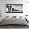 Quadro Decorativo Manada Elefante 130x60 Moldura Preta 2x2 - 5