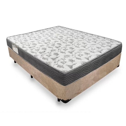 Cama Box Casal Suede + Colchão de Espuma D33 - Sereneprime - 138cm Bege