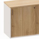 Ver imagem 5 de Armário para Escritório Baixo 120cm x 74cm com 2 Portas de Correr e Chave Corporate Branco/Carvalho