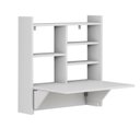 Ver imagem 2 de Conjunto Estante com Mesa Dobrável e Aba 2 Prateleiras 63cm Branco