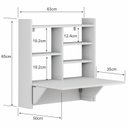 Ver imagem 3 de Conjunto Estante com Mesa Dobrável e Aba 2 Prateleiras 63cm Branco