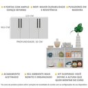 Ver imagem 4 de Aparador Buffet 4 Portas Suspenso Viena Multimóveis V3605 Branco/Preto
