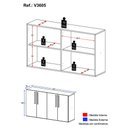 Ver imagem 5 de Aparador Buffet 4 Portas Suspenso Viena Multimóveis V3605 Branco/Preto