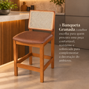 Ver imagem 5 de Banqueta Courino Marrom Encosto Telado Elegante Área Gourmet