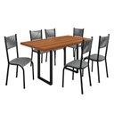Ver imagem 2 de Conjunto Sala de Jantar 6 Lugares Retangular Mesa Bp 136x75cm Mariana