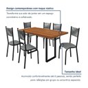 Ver imagem 5 de Conjunto Sala de Jantar Mesa 6 Cadeiras Tampo de Madeira Mariana Prata/Freijó