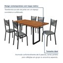 Ver imagem 5 de Conjunto Sala de Jantar 6 Lugares Retangular Mesa Bp 136x75cm Mariana