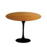Mesa de Jantar Saarinen Tulipa Redonda - 80 Cm - Madeira Freijo - Base Preta - 1