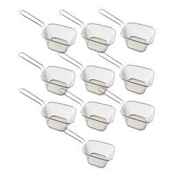 Kit 10 Cesta Para Servir Porções Frituras Salgados Petiscos Batata Hamburgueria Festa - 1