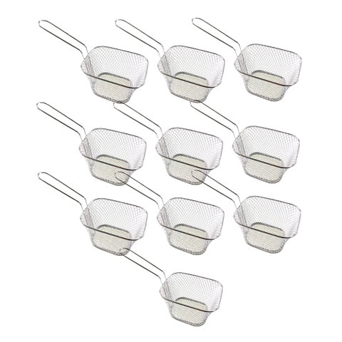 Kit 10 Cesta Para Servir Porções Frituras Salgados Petiscos Batata Hamburgueria Festa