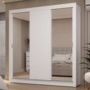 Ver imagem 1 de Guarda-roupa Casal 3 Portas de Correr com Espelhos 2 Gavetas Branco Sublime Madesa Branco