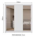 Ver mais imagens de Guarda-roupa Casal 3 Portas de Correr com Espelhos 2 Gavetas Branco Sublime Madesa Branco