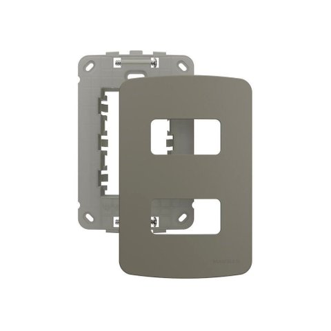Placa com Suporte Margirius B3 Colors 4x2 para 2 Módulos Horizontais Argila