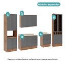 Ver imagem 4 de Armário de Cozinha Completa com Balcão Milla Leaf Carraro Nogal com Cinza Titânio