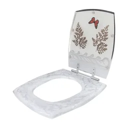 Tampa de Vaso Decorada Anturius Branco para Bacia Luzarte 6lpf - 2