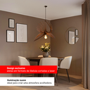Ver imagem 2 de Luminária Lustre Pendente Vazado Aletado Mdf Madeira Rústico Cor:café