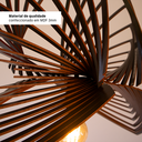 Ver imagem 5 de Luminária Lustre Pendente Vazado Aletado Mdf Madeira Rústico Cor:café
