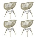 Ver imagem 1 de Kit 4 Cadeiras Web Fendi Polipropileno com Base em Metal Estilo Minimalista e Conforto