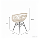 Ver imagem 5 de Kit 4 Cadeiras Web Fendi Polipropileno com Base em Metal Estilo Minimalista e Conforto