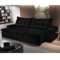 Sofá Retrátil e Reclinável 2,50cm com Pillow e Molas Ensacadas Montebello - Movenzo Estofados - 1