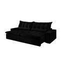 Ver imagem 3 de Sofá Retrátil e Reclinável 250cm com Pillow e Molas Ensacadas Montebello - Preto