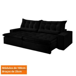 Sofá Retrátil e Reclinável 2,50cm com Pillow e Molas Ensacadas Montebello - Movenzo Estofados - 4