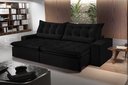 Ver imagem 1 de Sofá Retrátil e Reclinável 250cm com Pillow e Molas Ensacadas Montebello - Preto