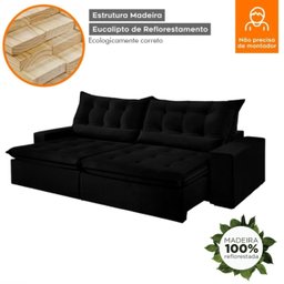 Sofá Retrátil e Reclinável 2,50cm com Pillow e Molas Ensacadas Montebello - Movenzo Estofados - 6
