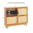 Ver imagem 4 de Sapateira Telinha Rattan 24 Pares Madeira 4 Portas Hall Entrada Freijó Cefira Idimex