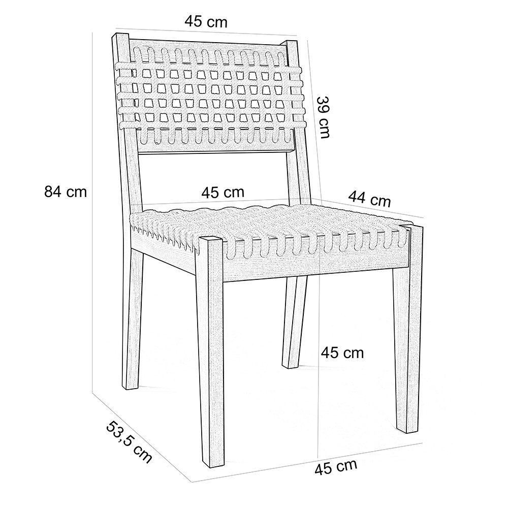 Mesa Loren 160 Cm com 6 Cadeiras Área Externa Cozinha Corda Náutica Bege Giardino G01 - Lyam Decor L - 8