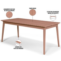Mesa Loren 160 Cm com 6 Cadeiras Área Externa Cozinha Corda Náutica Bege Giardino G01 - Lyam Decor L - 5