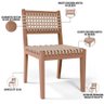 Mesa Loren 160 Cm com 6 Cadeiras Área Externa Cozinha Corda Náutica Bege Giardino G01 - Lyam Decor L - 6