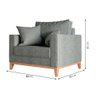 Poltrona Beny Pés e Base em Madeira Linho Cinza Rr Decor - 5