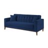 Sofa Liverpool 3 Lugares 195 Cm Base Madeira Talento Móveis Veludo Paris Azul - 1