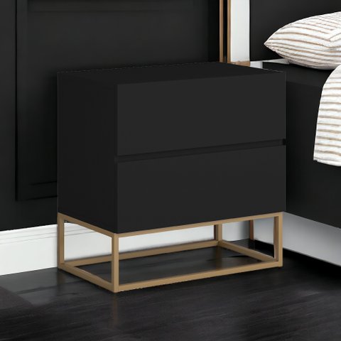 Mesa Apoio de Cabeceira para Lateral da Cama 45cm Largura 60cm Altura Armazenamento com 2 Gavetas:pr
