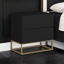 Ver imagem 1 de Mesa Apoio de Cabeceira para Lateral da Cama 45cm Largura 60cm Altura Armazenamento com 2 Gavetas:pr