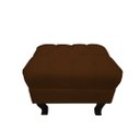 Ver imagem 3 de Kit 2 Poltronas Decorativa Julia + Puff Luis Xv Couro Marrom Pés Madeira Ms Decor
