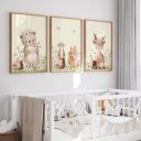 Ver imagem 3 de Kit 3 Quadros Decorativos Infantil - Bichinhos do Jardim NO2 - 40x60 - Moldura Madeira