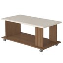 Ver imagem 1 de Mesa de Centro 100x50 Cm com Rodizios Cinamomo Off White Arly
