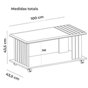 Ver imagem 4 de Mesa de Centro 100x50 Cm com Rodizios Cinamomo Off White Arly