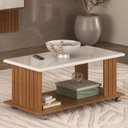 Ver imagem 2 de Mesa de Centro 100x50 Cm com Rodizios Cinamomo Off White Arly
