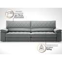 Ver imagem 3 de Sofá de Duplo Molejo com Carregador Usb, Retrátil e Reclinável Viena 2,90m Veludocristal Cinza-