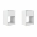 Ver imagem 2 de Kit com 2 Mesas de Cabeceira Bravo com Gaveta e Nicho Branco