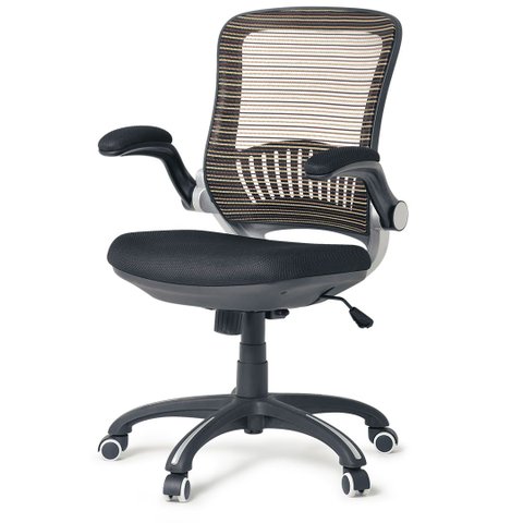 Cadeira Escritório Nr-17 Giratória BLM900D Blume Tela Mesh Preto e Palha Base Rodizio Nylon