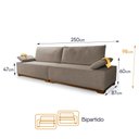 Ver imagem 3 de Sofá Living Braço Articulado Deluxe 2,50m Bouclê
