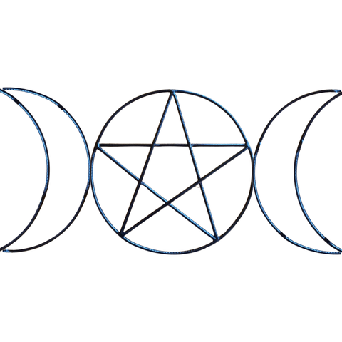 Lua Tríplice - Pentagrama da Deusa Tríplice em Ferro 15x30