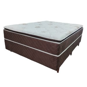 Conjunto Box Casal Queen Atria Plus Semi Ortopédico com Espuma D33 e D29 Soft 1,58x1,98x0,68 Marrom
